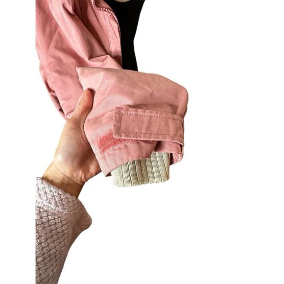 Woolrich Women’s Bomber Jacket Size‎ M Pink Fleece Lined Foldable Hood - Picture 7 of 8